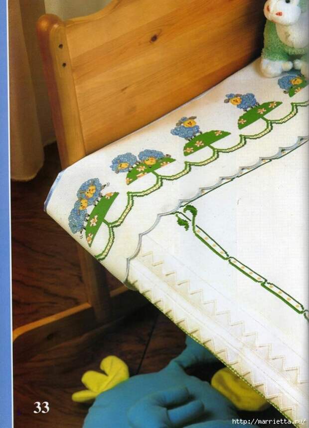 Овечки - вышивка крестом для детской кроватки (4) (506x700, 270Kb)