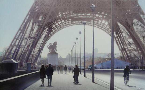 La Tour Eiffel et le cycliste
