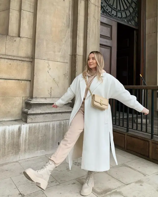 С чем носить белое пальто: 12 женственных и модных вариантов