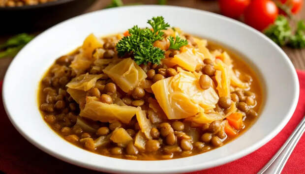 Капуста по-новому: кидаем чечевицу и получаем ужин, от которого все балдеют