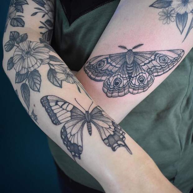 татуировки в виде бабочек фото 16