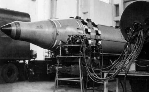 Советская морская баллистическая ракета Р-27 на испытательном стенде. Фото ГРЦ им. Макеева