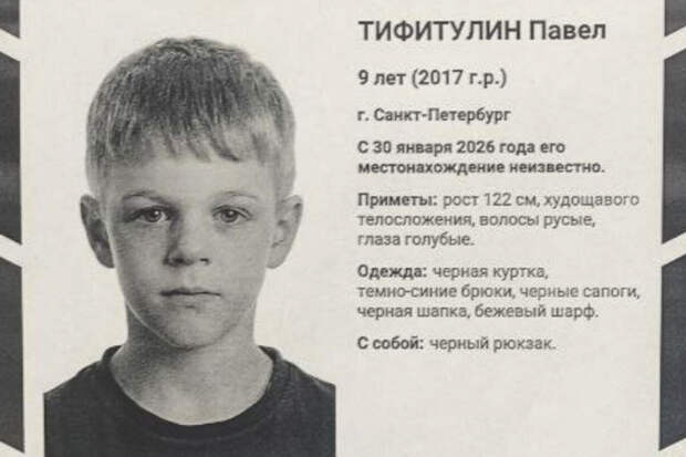 ТАСС: версия с похищением мальчика в Петербурге названа основной