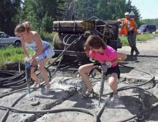 Женщины, выполняющие мужскую работу