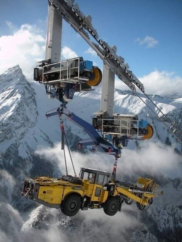 Как парят в воздухе многотонные машины в Альпах! tvmadeingermany, альпы, грузовик, стройка, факты