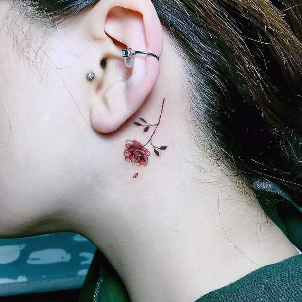 Татуировки за ухом фото 8