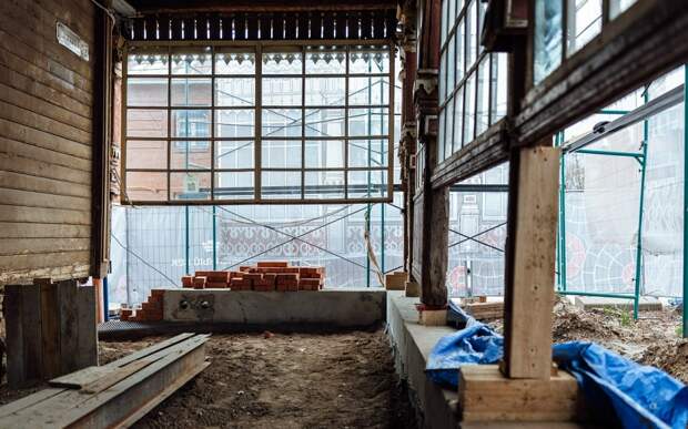 При реконструкции Летнего клуба Дворянского собрания в Рязани сменили фундамент