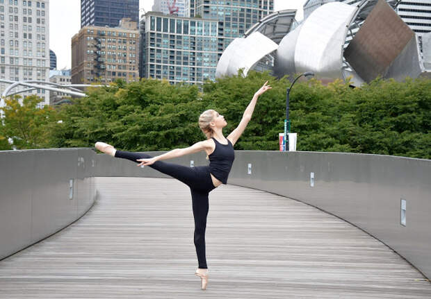 chicago, dancer, city, ballet, active wear, garage clothing