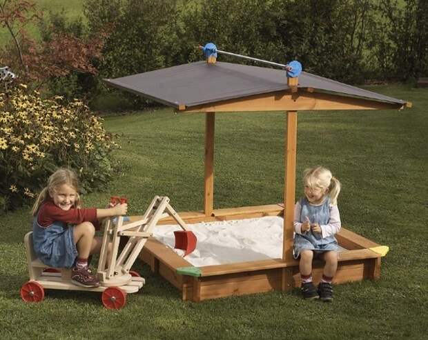 Песочница для детей с крышей фото
