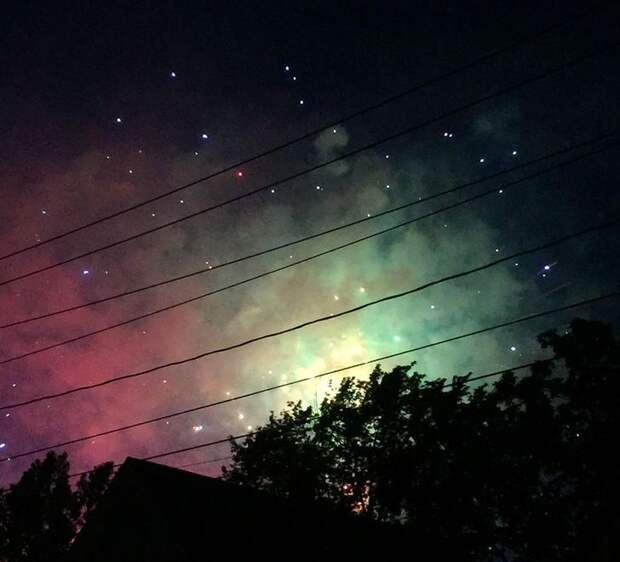 салют, небо, звезды