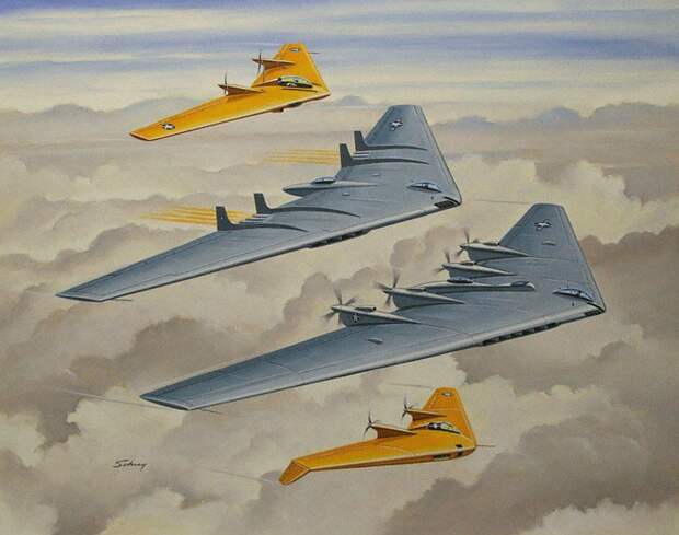 70-лет первому полёту XB-35. Летающие крылья Нортропа. Опытные бомбардировщики XB-35 и YB-49. Часть 1