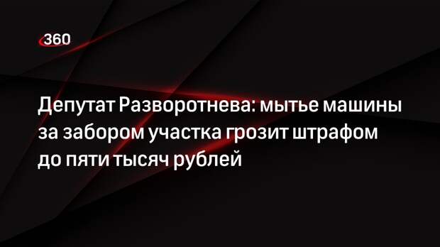 Депутат Разворотнева: мытье машины за забором участка грозит штрафом до пяти тысяч рублей