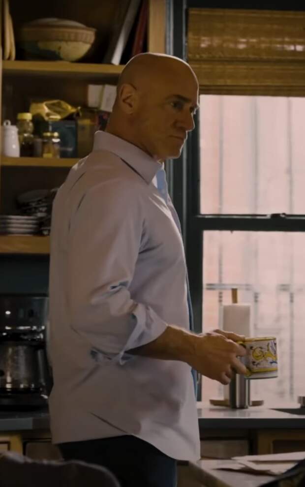 Stabler drinking coffee before a busy day on Law & Order: Organized Crime Season 5 Episode 3