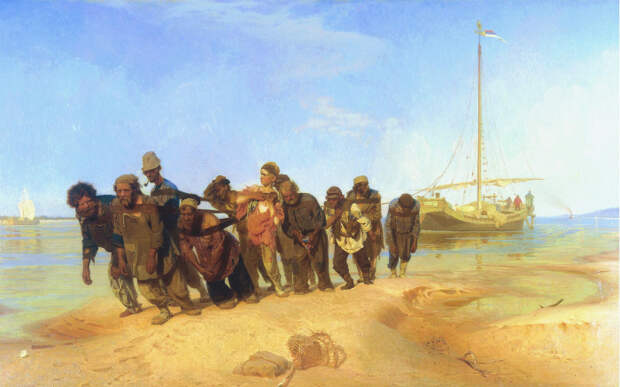 Бурлаки на Волге (1873 год) - Илья Репин.