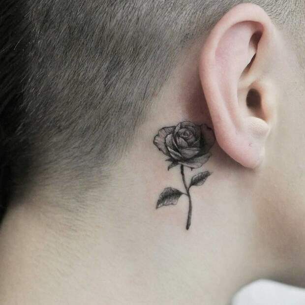 Татуировки за ухом фото 1
