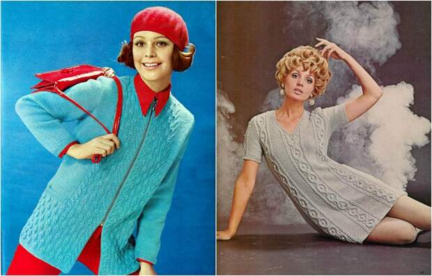 Женская вязаная одежда 1970-х годов.