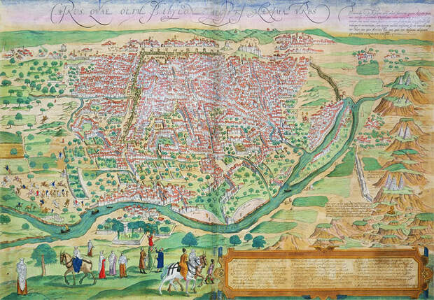 Карта Каира из книги Георга Брауна и Франса Хогенберга