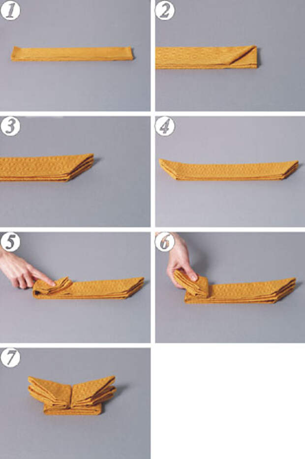 10 способов складывания салфеток-пошаговое фото