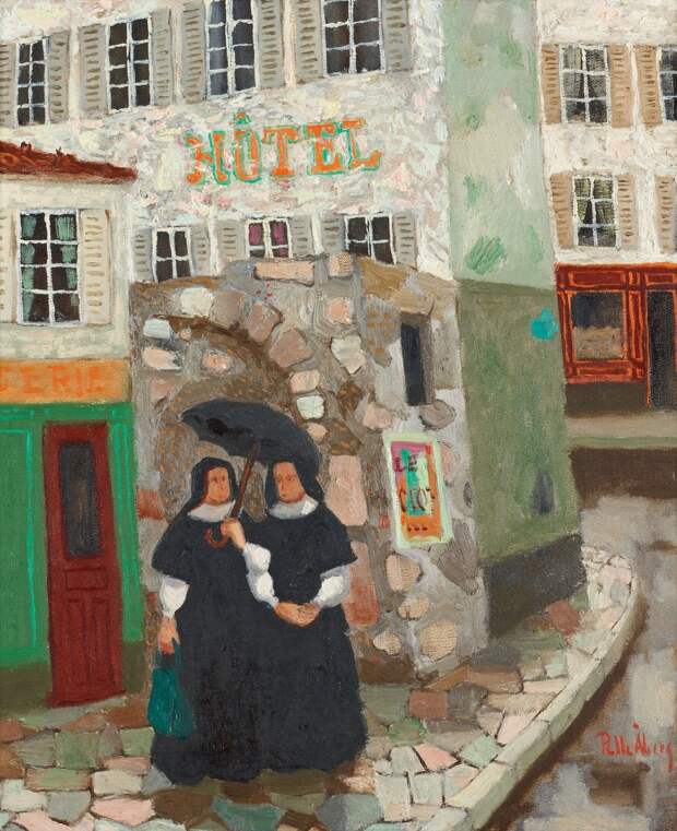 Сцена в французском городе (French city scene)_46 x 38_х.,м._Частное собрание.jpg Сцена в французском городе (French city scene)_46 x 38_х.,м._Частное собрание.jpg