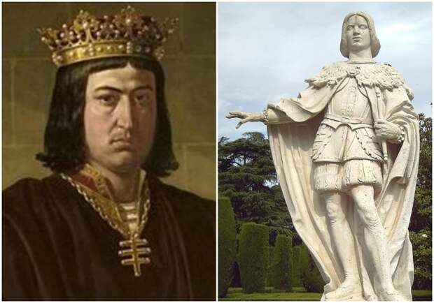 Слева направо: Фердинанд II - король Арагона. \ Статуя Фердинанда II, Мадрид.