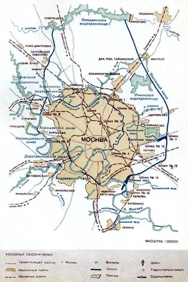 мост-карта-1 Как в 1930-е планировали обводнить Москву