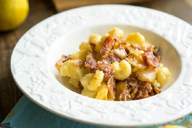 Макароны с беконом