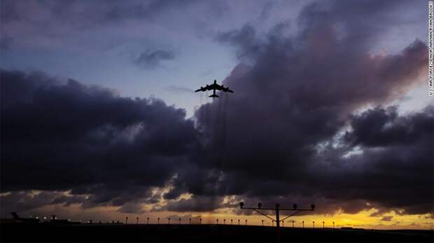 A B-52 Stratofortress takes off from Andersen Air Force Base, Guam, March 18, 2019. 