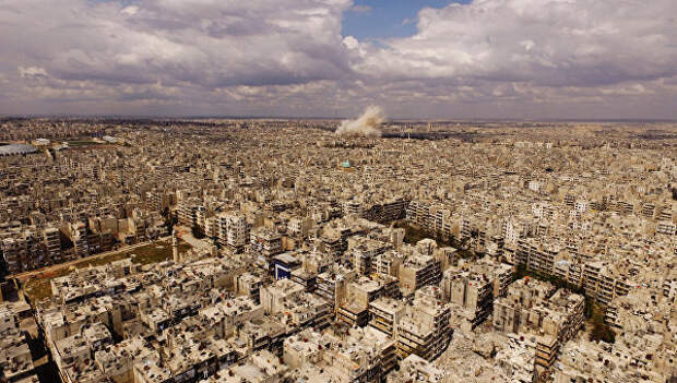 Вид на город Алеппо. Сирия. Архивное фото