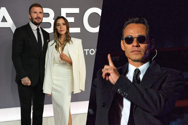 Певец Марк Энтони назвал Бекхэмов замечательной семьей на фоне конфликта с сыном