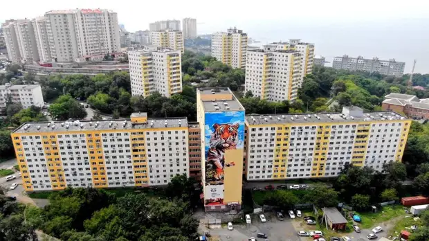 Во Владивостоке завершилась работа над самым большим изображением тигра