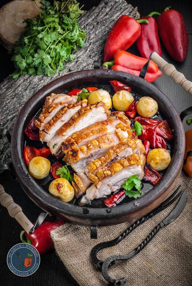 Запеченная свинина по-Датски Кулинария, Из Одессы с морковью, Рецепт, Еда, Фотография, Длиннопост