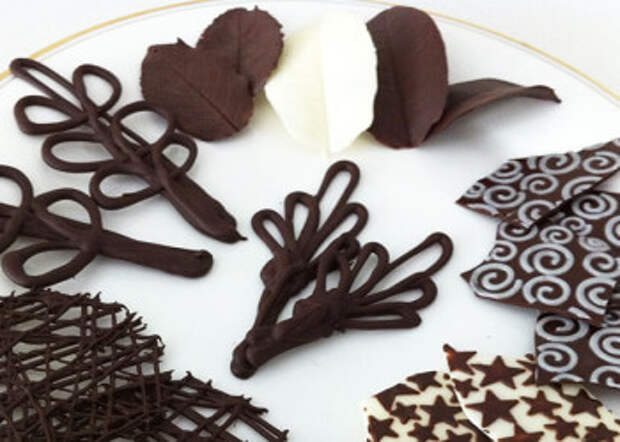 шоколадные узоры для украшения тортов