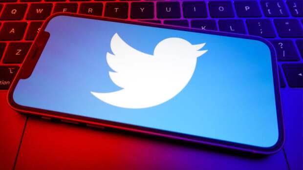 Twitter logo on phone