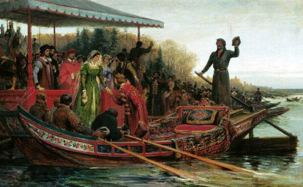 Встреча царевны Софьи на Чудском озере, Федор Бронников. Источник: wikipedia.org