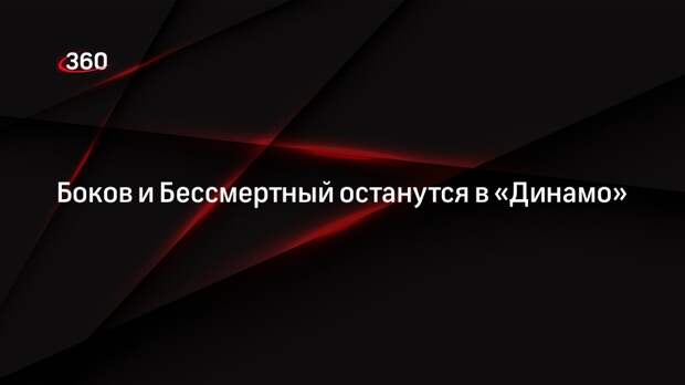 Боков и Бессмертный останутся в «Динамо»