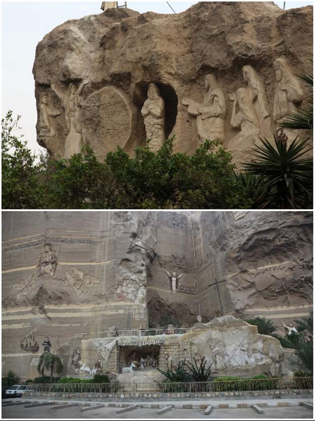 Статуи и барельефы, вырубленные из горной породы, украшают комплекс Мукаттама (Каир, Египет). | Фото: v-hrame.livejournal.com.