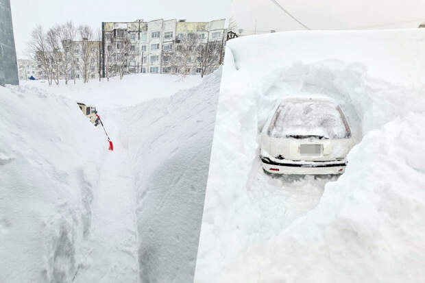 На Камчатке пожарным пришлось пешком добираться к горящему дому из-за сугробов