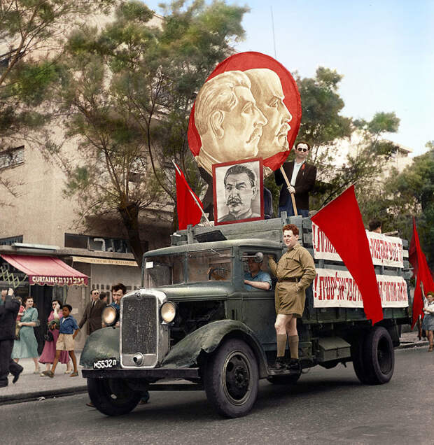 41. Демонстрация в Тель-Авиве, 1947 год  время, россия, фотография, цвет