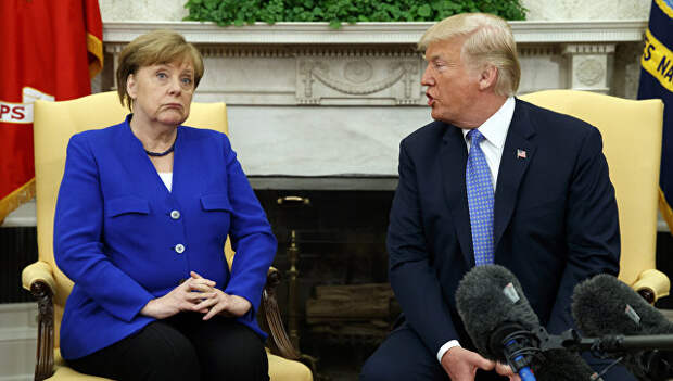 Президент США Дональд Трамп и канцлер Германии Ангела Меркель. Архивное фото Президент США Дональд Трамп и канцлер Германии Ангела Меркель. Архивное фото