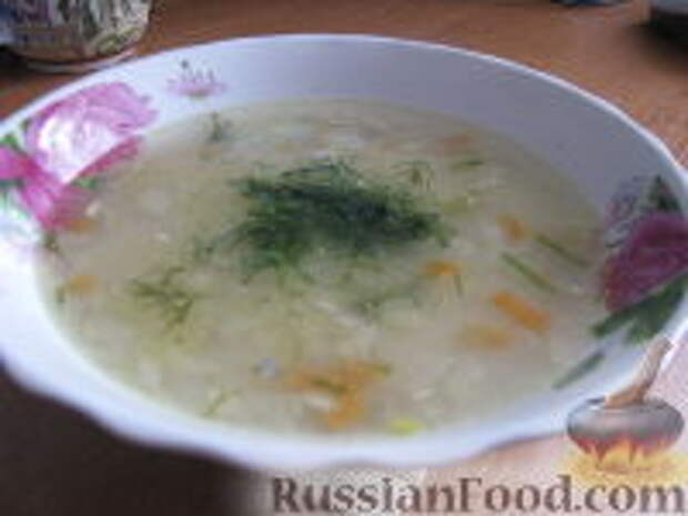 Фото к рецепту: Пшённый суп с консервой
