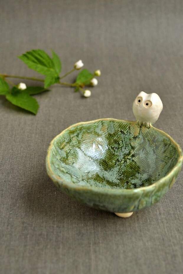 Ceramic Owl Bowl from Lee Wolfe Pottery: