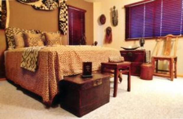 Пол спальной комнаты в африканском стиле