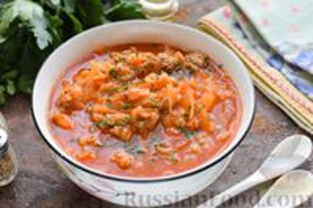 Фото к рецепту: Суп с капустой и мясным фаршем