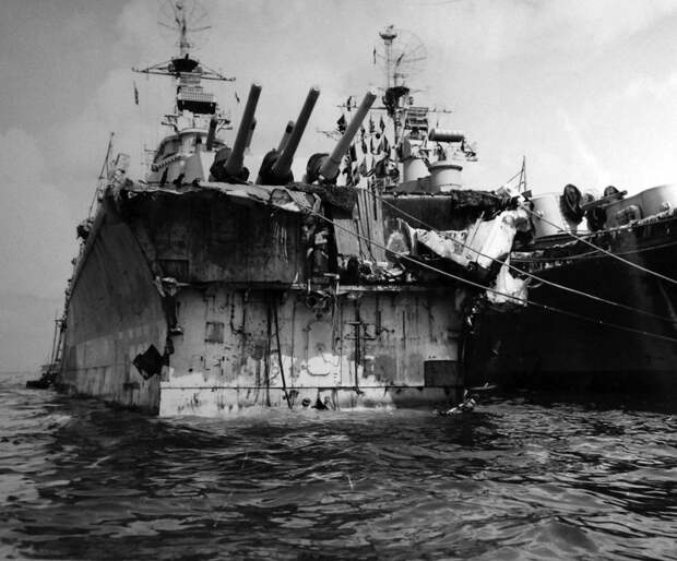 Как американцы собирали свой крейсер «Питтсбург» после тайфуна по всему Тихому океану