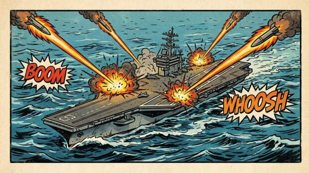 КСИР атаковал американский авианосец четырьмя баллистическими ракетами