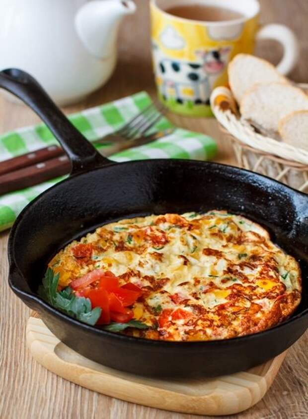 Омлет на молоке с овощами