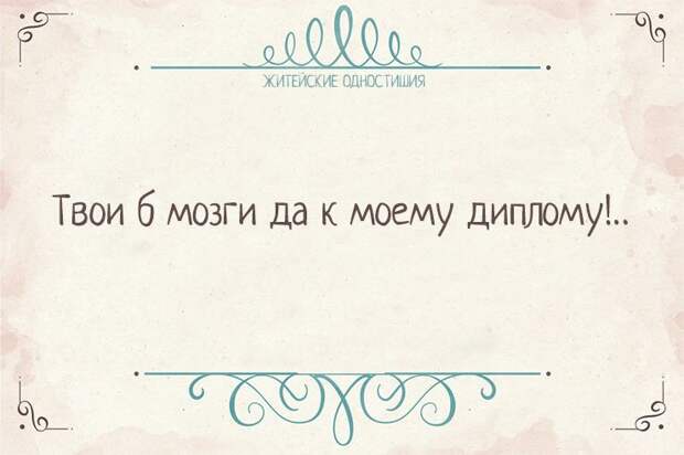 Вся житейская истина в одностишиях Одностишья, открытки, юмор