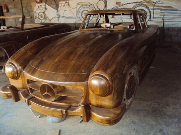 Mercedes-Benz 300SL Gullwing из натурального дерева (8 фото)