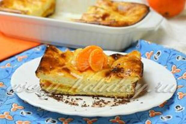 Запеканка из творога с овсянкой и фруктами