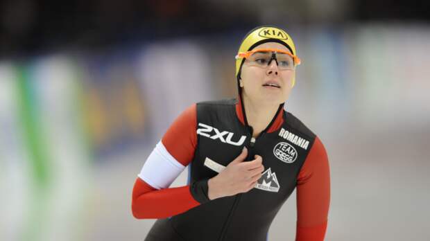 Speed skater Alexandra Ianculescu competes for Romania at the 2018 Olympics.